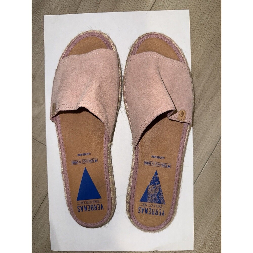 Women’s Verbenas Carmen Slides Pink Suede Sandals Size 9 EU 40 Spain Leather